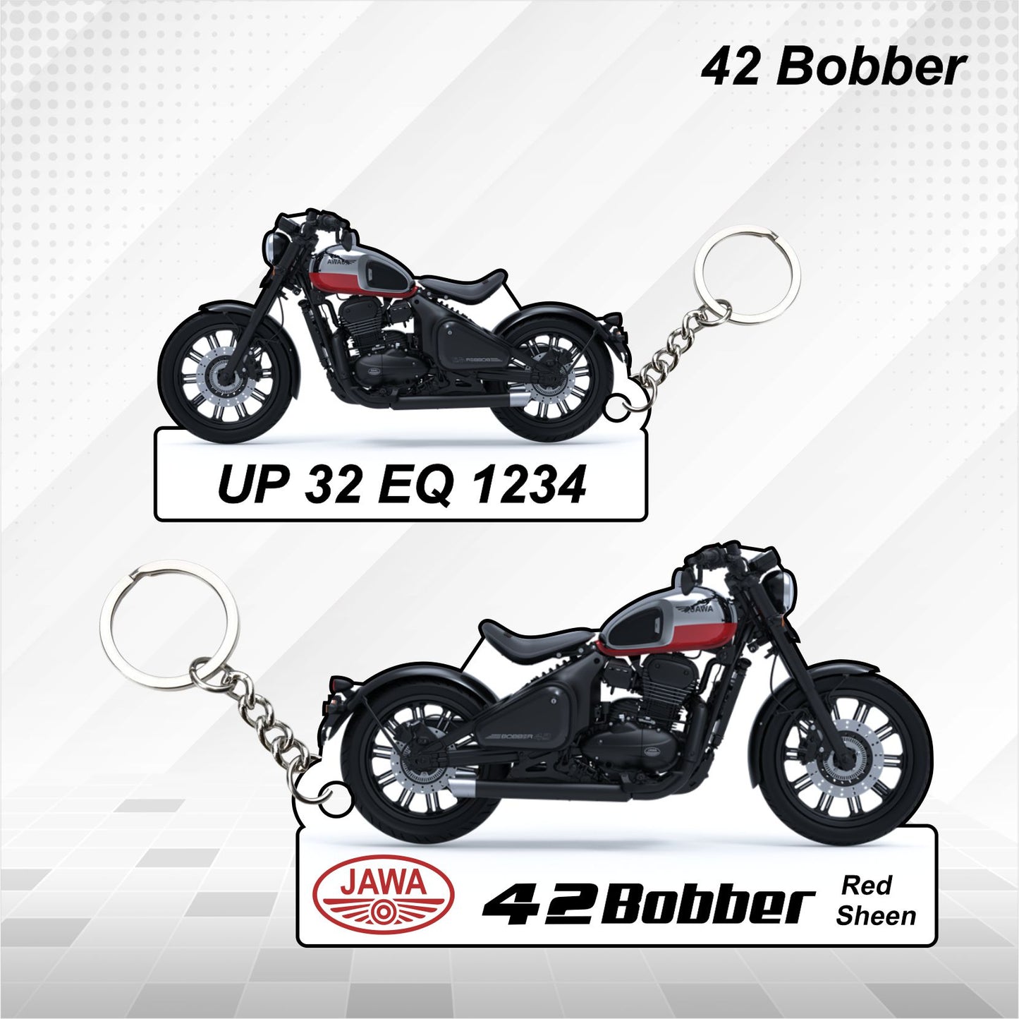 Jawa 42 Bobber - Personalized Jawa Keychain - Wood, Acrylic, Metal Printed