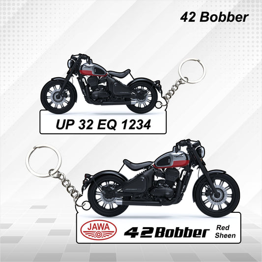 Jawa 42 Bobber - Personalized Jawa Keychain - Wood, Acrylic, Metal Printed