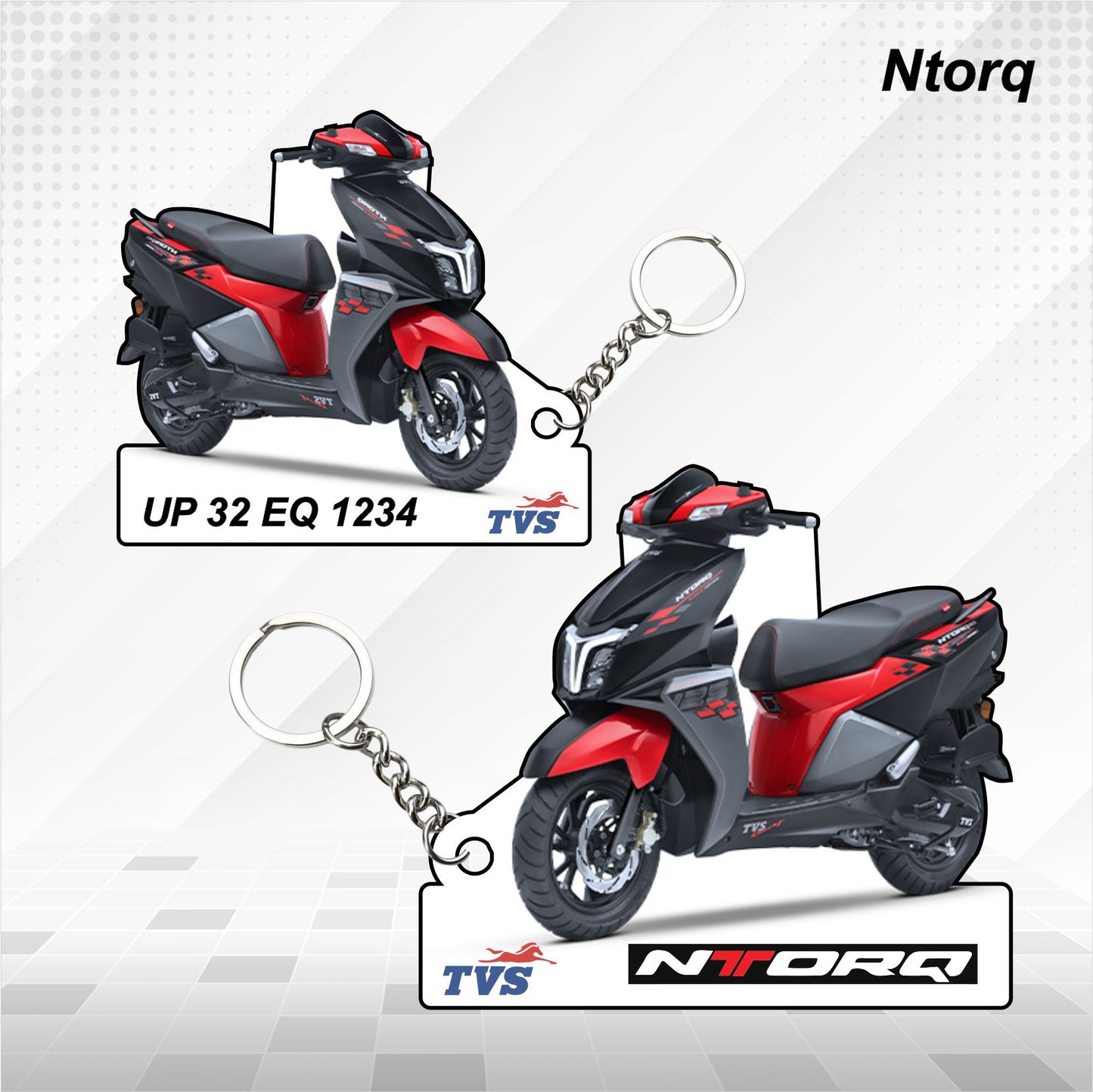 TVS Ntorq 125 - Personalized TVS Keychain - Wood, Acrylic, Metal Printed