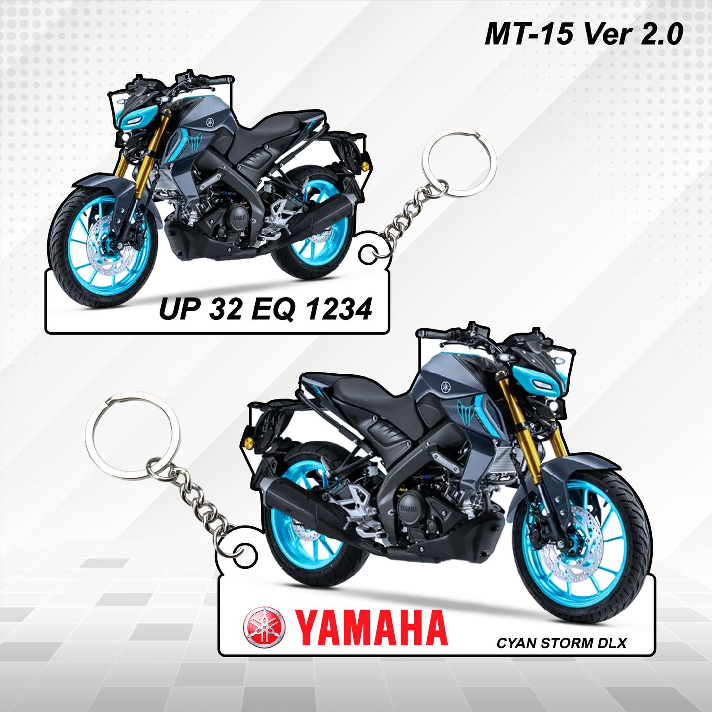 MT 15 V2 - Personalized Yamaha Keychain - Wood, Acrylic, Metal Printed