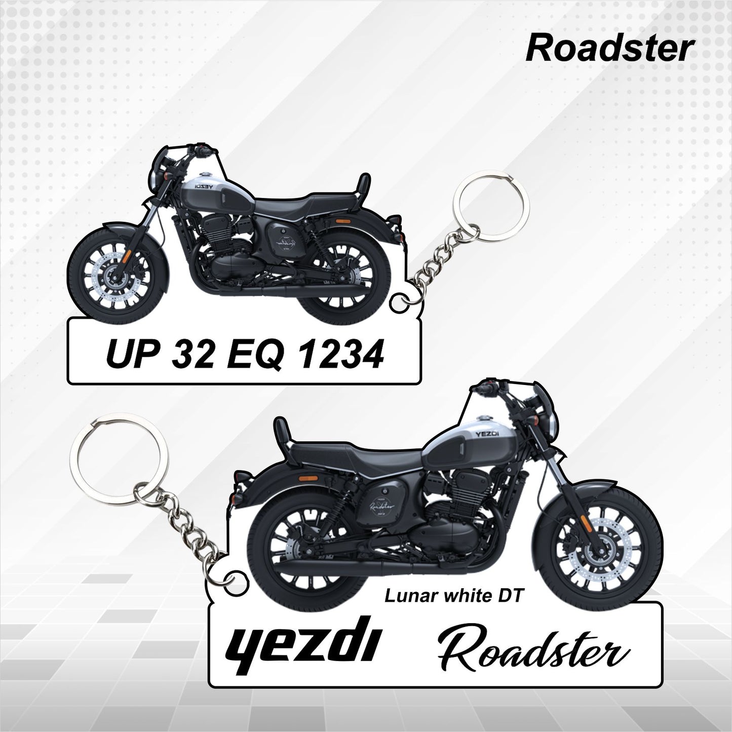 Yezdi Roadster - Personalized Jawa Keychain - Wood, Acrylic, Metal Printed