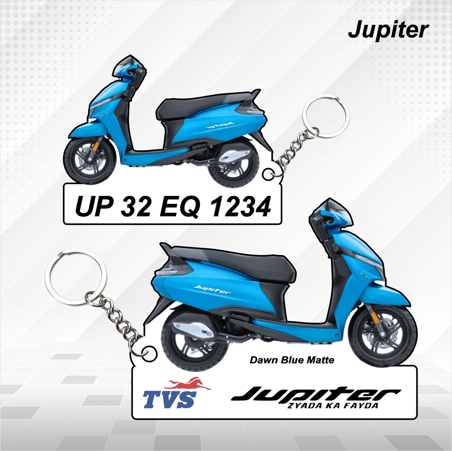 TVS Jupiter - Personalized TVS Keychain - Wood, Acrylic, Metal Printed