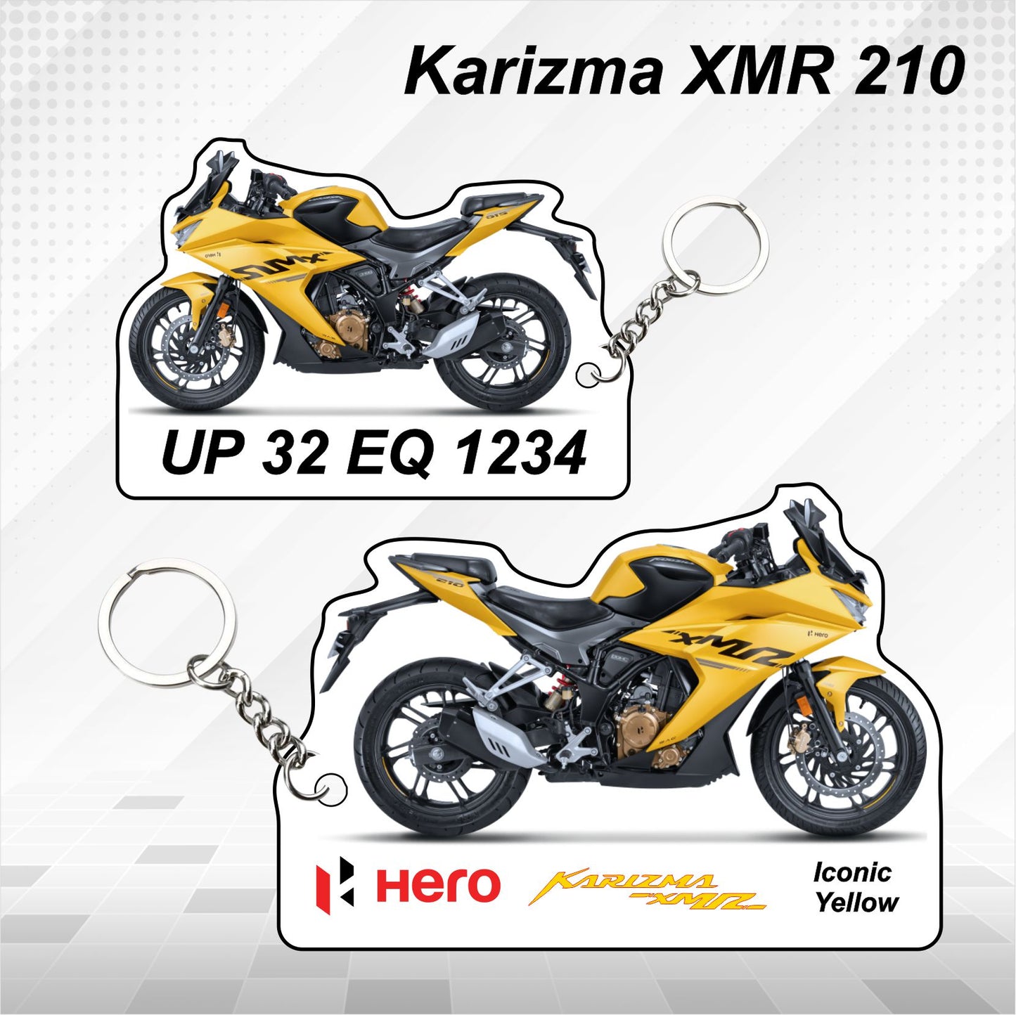 Karizma XMR 210 CC - Personalized Hero Keychain - Wood, Acrylic, Metal Printed