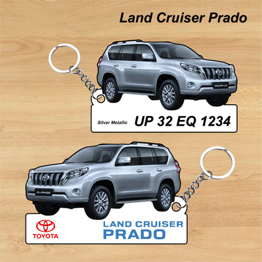 Land Cruiser Prado - Personalized Toyota Keychain - Wood, Acrylic, Metal Printed