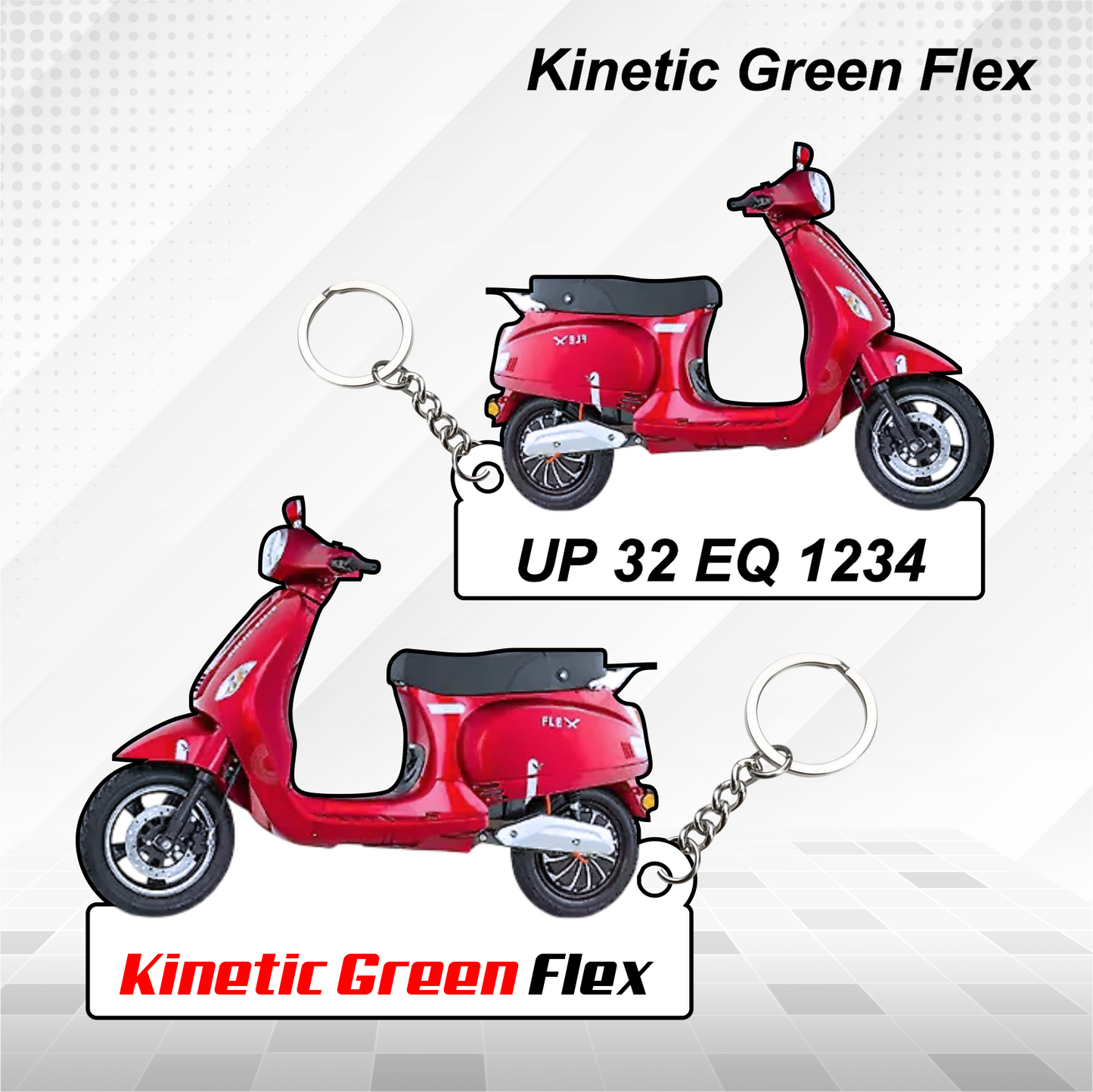 Kinetic Green Bikes - All Models - Personalized Kinetic Green Printed Keychain