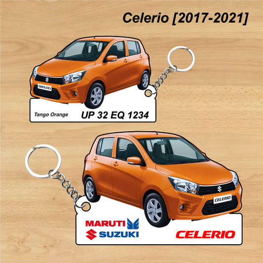 Celerio [2017-2021] - Personalized  Maruti Suzuki Keychain - Wood, Acrylic, Metal Printed