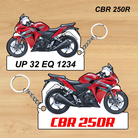CBR 250R - Personalized Honda Keychain - Wood, Acrylic, Metal Printed