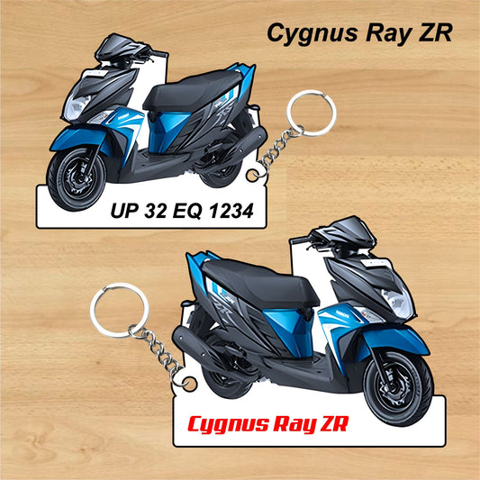 Cygnus Ray ZR - Personalized Yamaha Keychain - Wood, Acrylic, Metal Printed