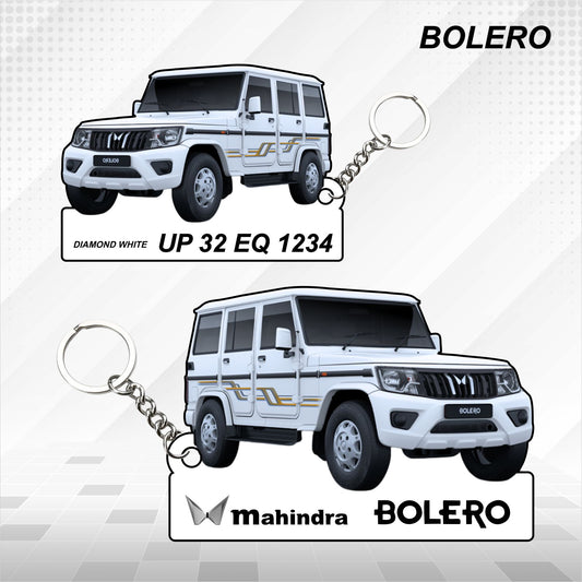 Bolero [2022-2025] - Personalized Mahindra Car Keychain - Wood, Acrylic, Metal Printed