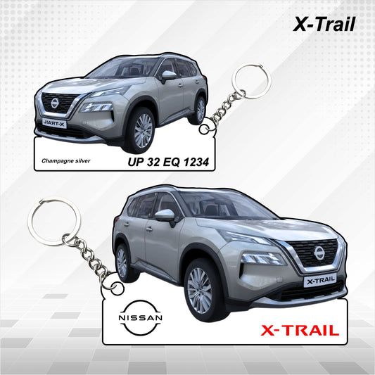 X-Trail - Personalized Nissan Car Keychain - Wood, Acrylic, Metal Printed