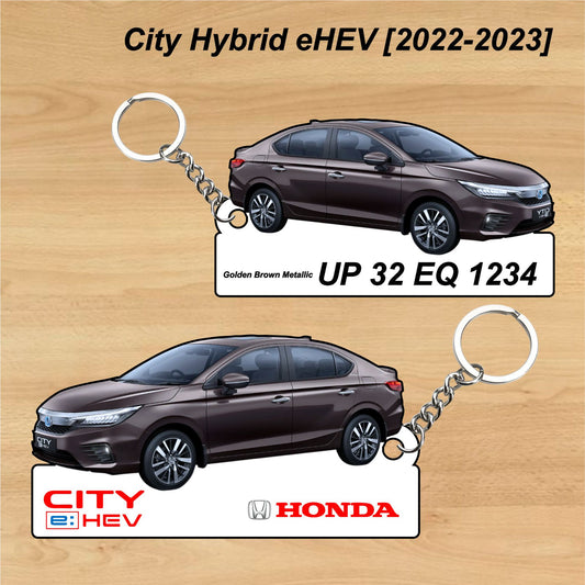 City Hybrid eHEV [2022-2023] - Personalized Honda Car Keychain - Wood, Acrylic, Metal Printed