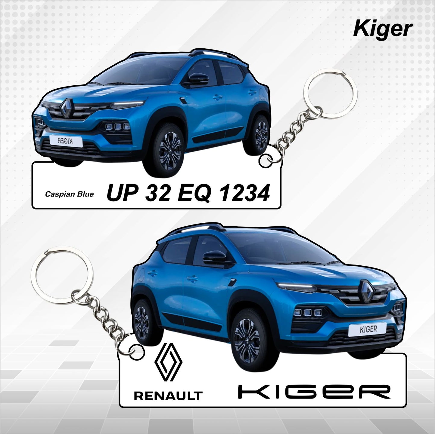 Kiger [2023-2025] - Personalized Renault Car Keychain - Wood, Acrylic, Metal Printed