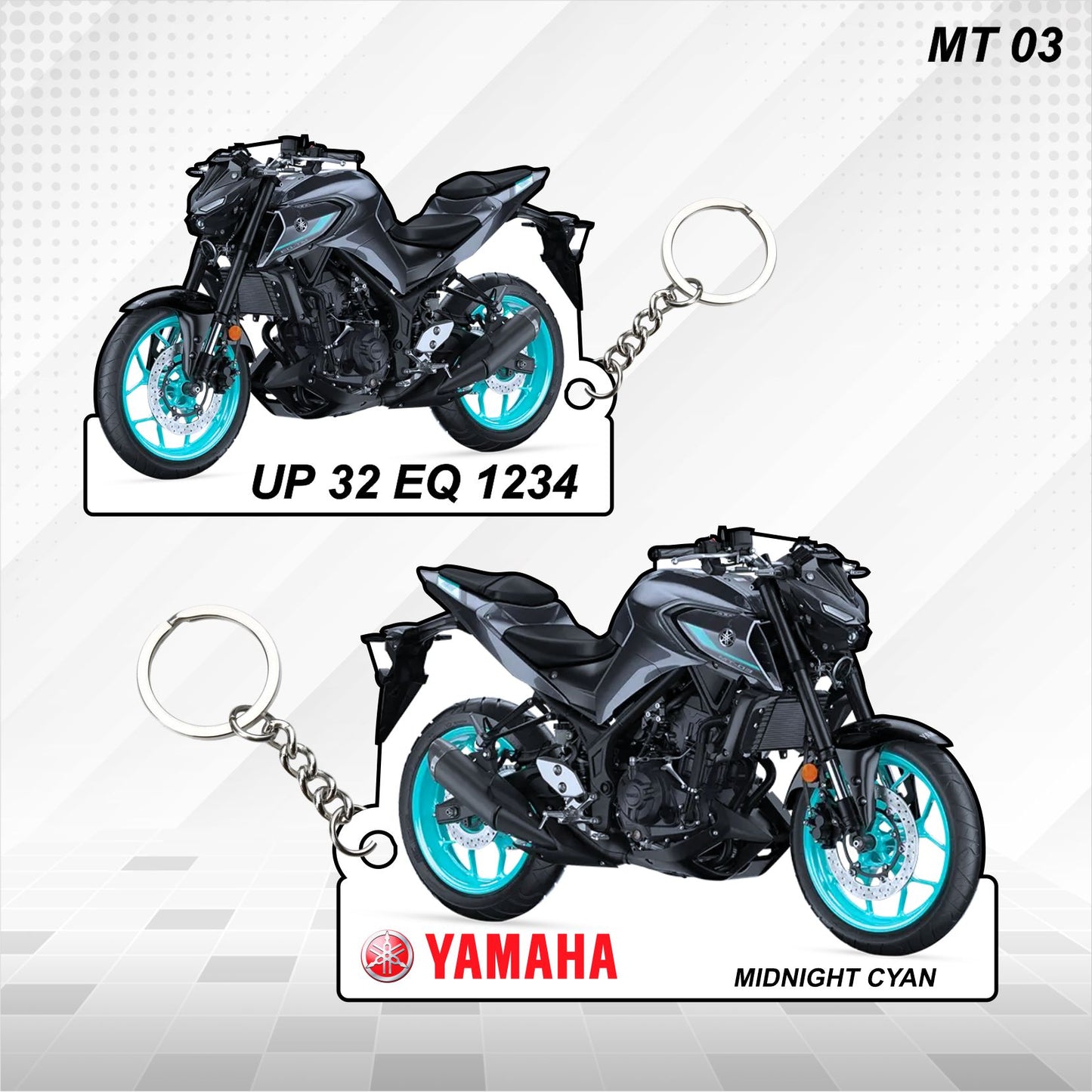 MT-03 - Personalized Yamaha Keychain - Wood, Acrylic, Metal Printed