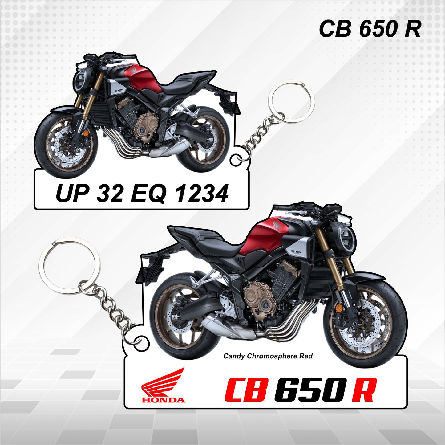 CB 650 R - Personalized Honda Keychain - Wood, Acrylic, Metal Printed