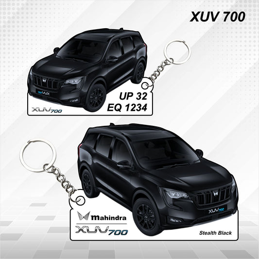 XUV700 - Personalized Mahindra Car Keychain - Wood, Acrylic, Metal Printed