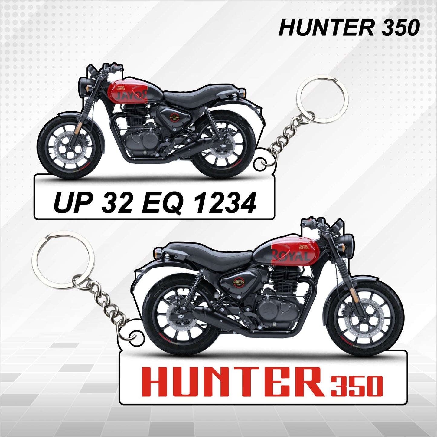 Hunter 350 - Personalized Royal Enfield Printed Keychain