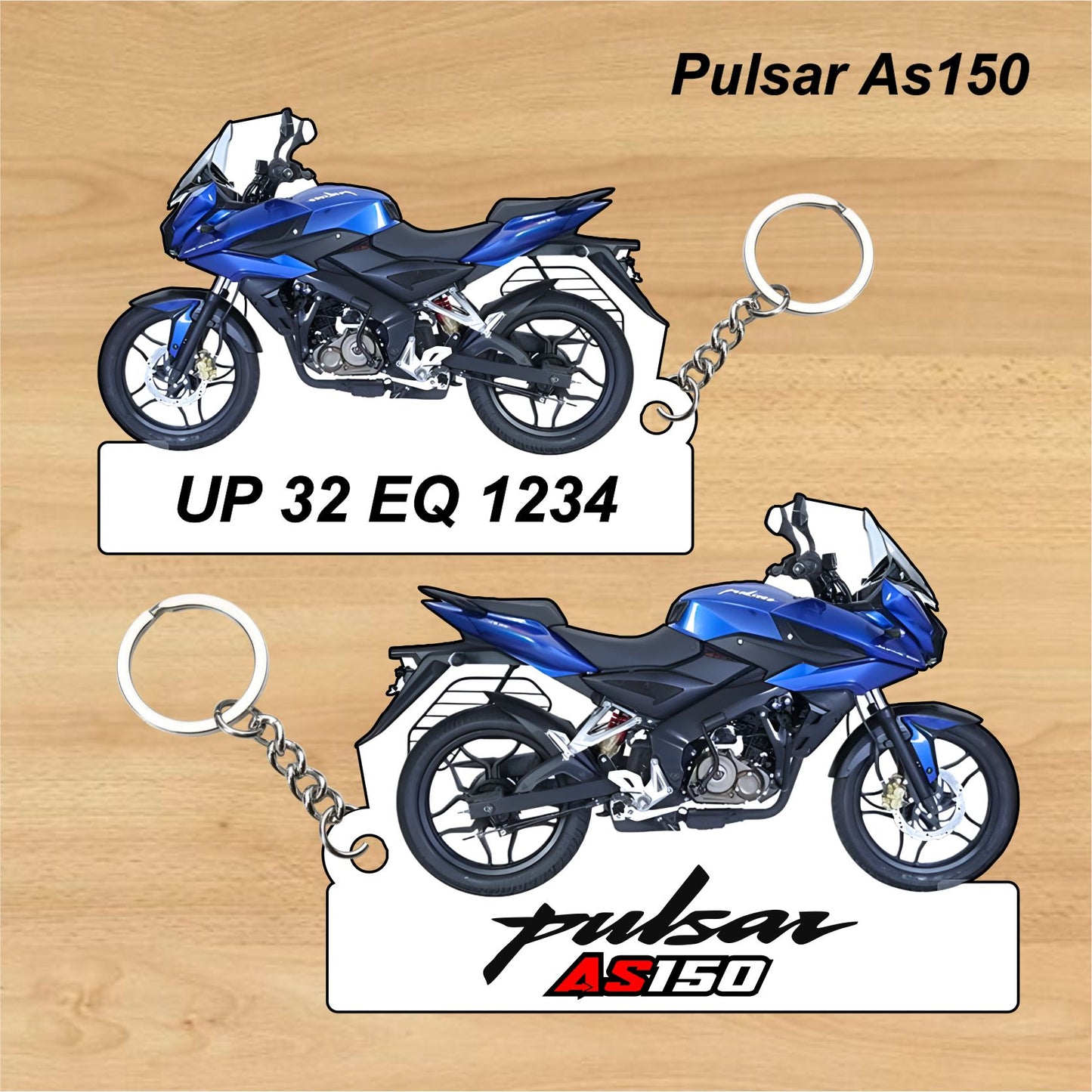 Pulsar AS150 - Personalized Bajaj Printed Keychain or Lanyard