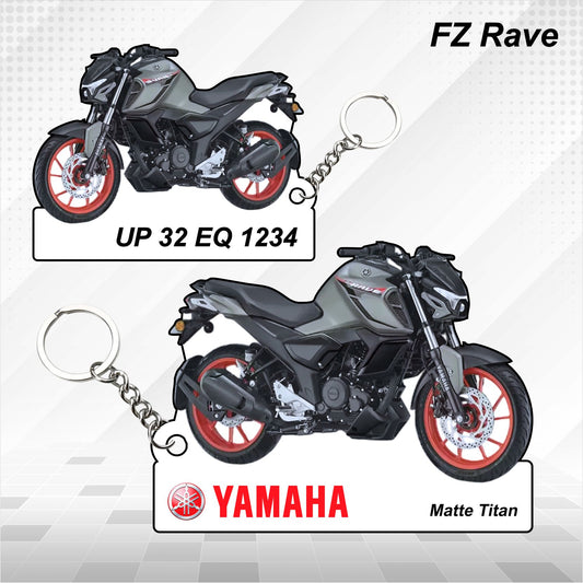FZ Rave - Personalized Yamaha Keychain  - Wood, Acrylic, Metal Printed