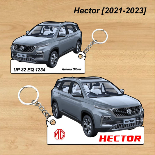 Hector [2021-2023] - Personalized MG Car Keychain - Wood, Acrylic, Metal Printed