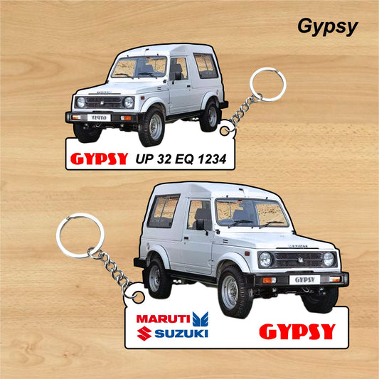 Gypsy - Personalized  Maruti Suzuki Keychain - Wood, Acrylic, Metal Printed