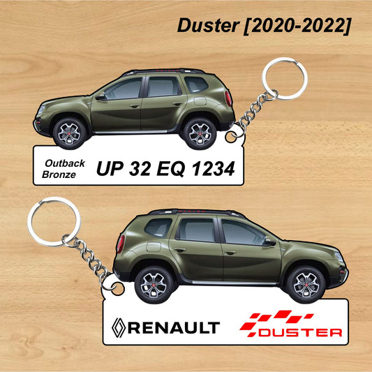 Duster [2020-2022] - Personalized Renault Car Keychain - Wood, Acrylic, Metal Printed
