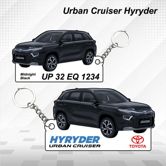 HYRYDER (Urban Cruiser) - Personalized Toyota Keychain - Wood, Acrylic, Metal Printed