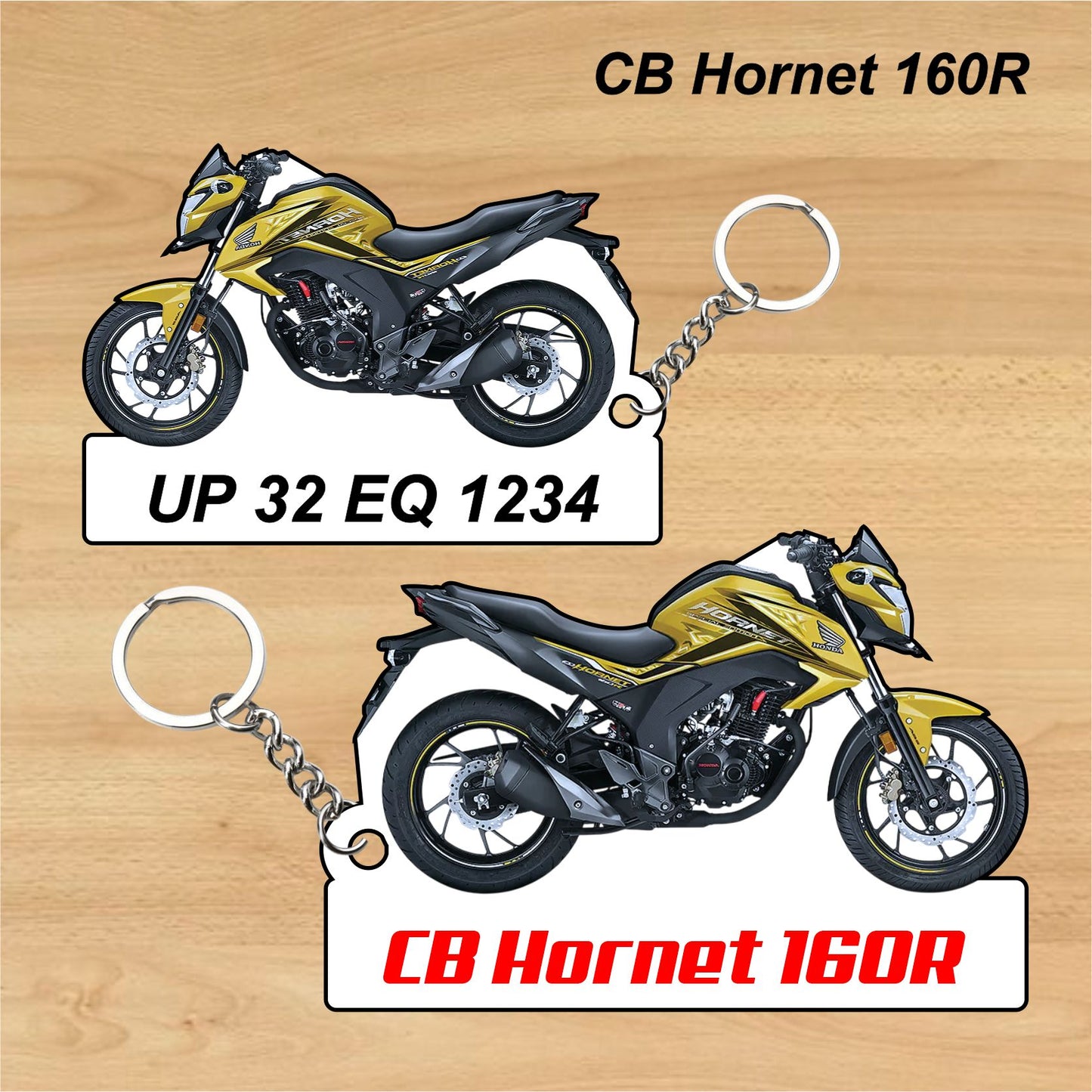 CB Hornet 160R - Personalized Honda Keychain - Wood, Acrylic, Metal Printed