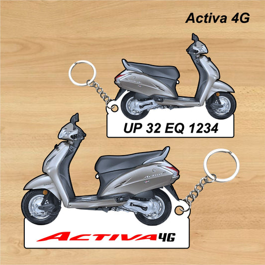 Activa 4G - Personalized Honda Keychain - Wood, Acrylic, Metal Printed