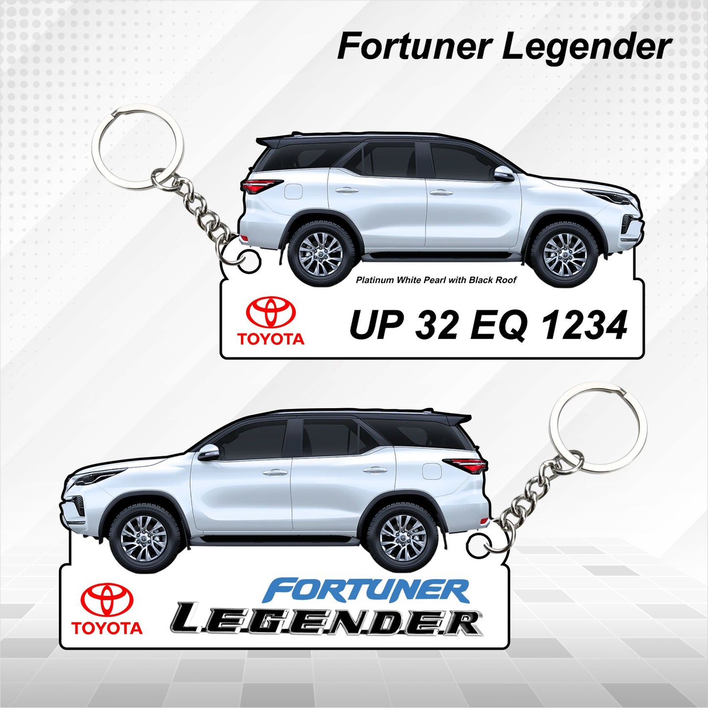Fortuner Legender- Personalized Toyota Keychain - Wood, Acrylic, Metal Printed