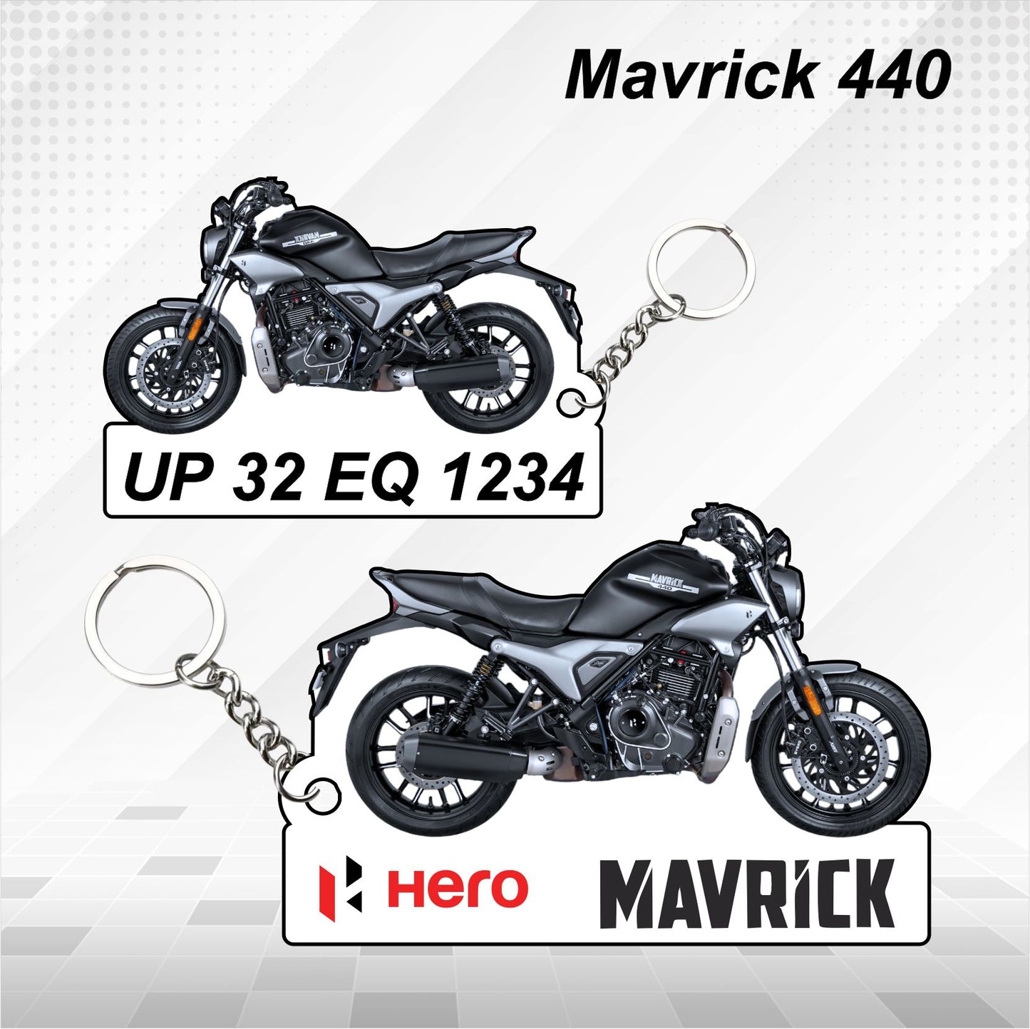 Hero Mavrick 440cc - Personalized Hero Keychain - Wood, Acrylic, Metal Printed