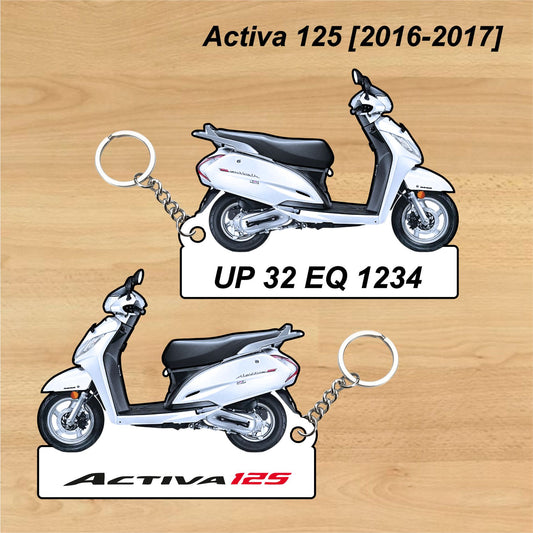 Activa 125 [2016-2017] - Personalized Honda Keychain - Wood, Acrylic, Metal Printed
