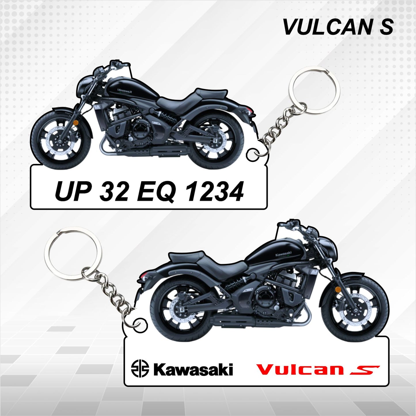 Vulcan S - Personalized Kawasaki Keychain - Wood, Acrylic, Metal Printed