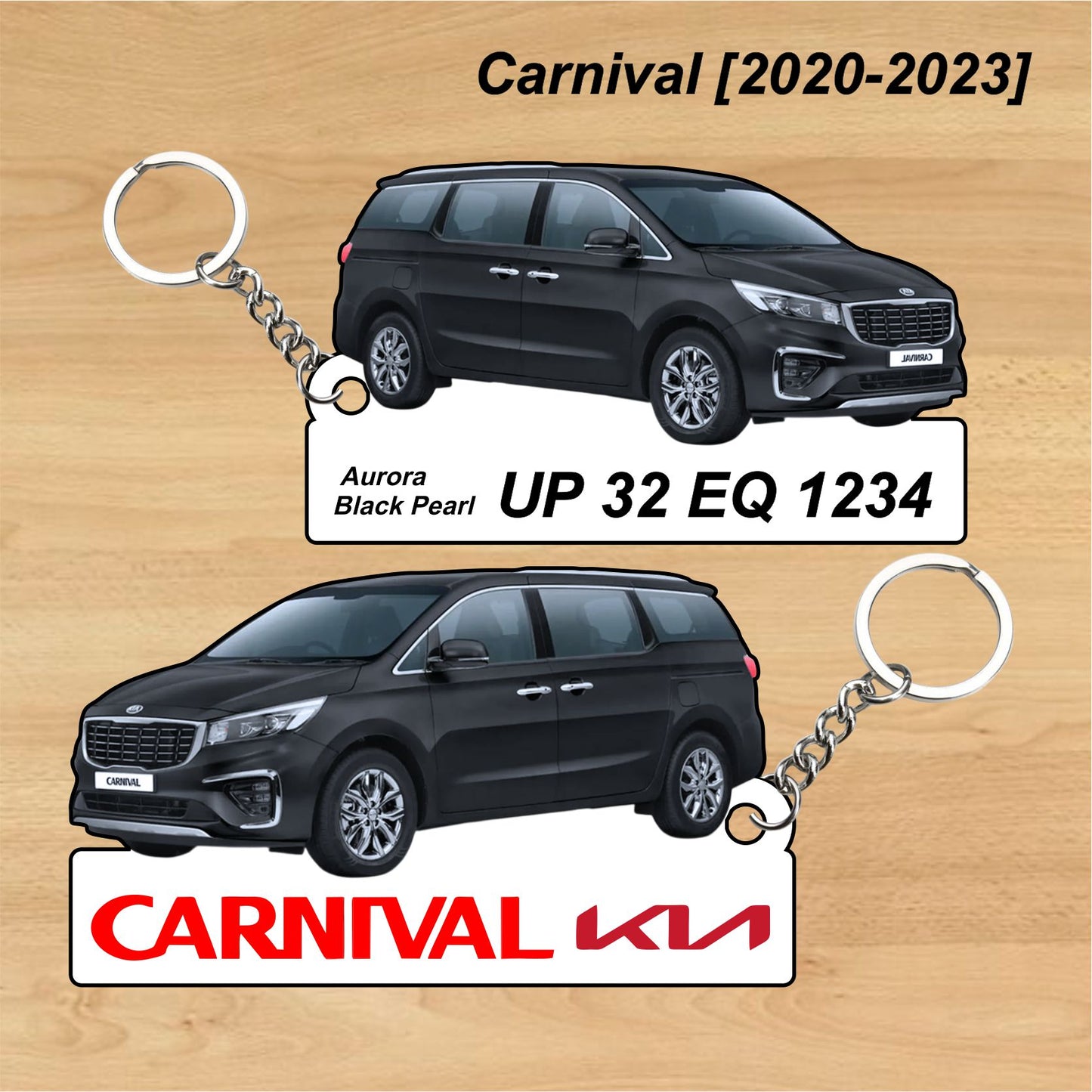 Carnival [2020-2023] - Personalized Kia Car Keychain - Wood, Acrylic, Metal Printed