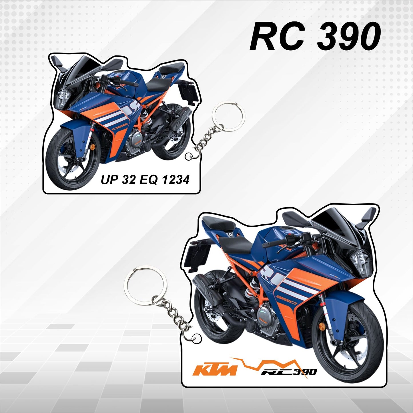 KTM RC 390 - Personalized KTM Keychain - Wood, Acrylic, Metal Printed