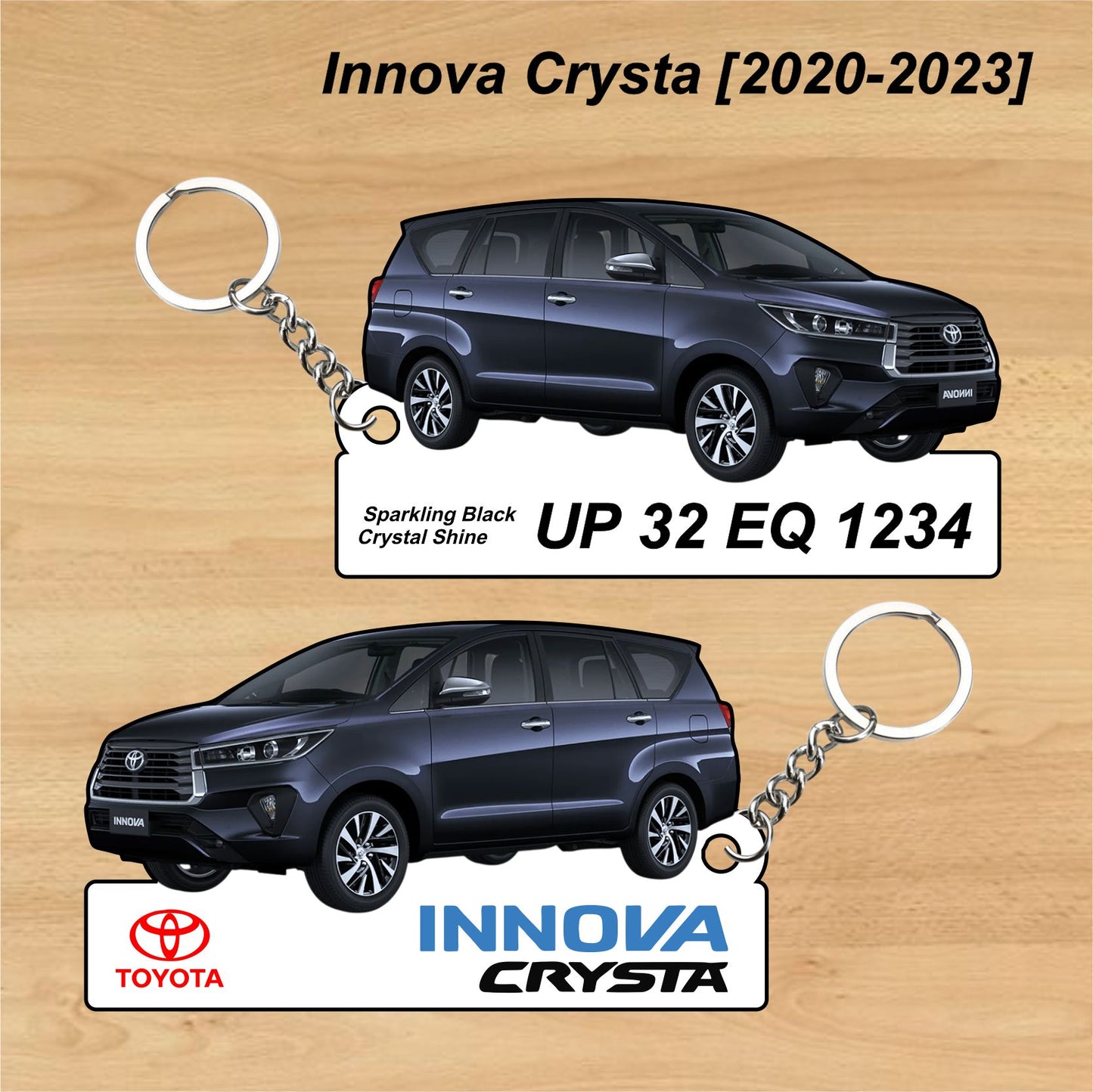 Innova Crysta [2020-2023] - Personalized Toyota Keychain - Wood, Acrylic, Metal Printed