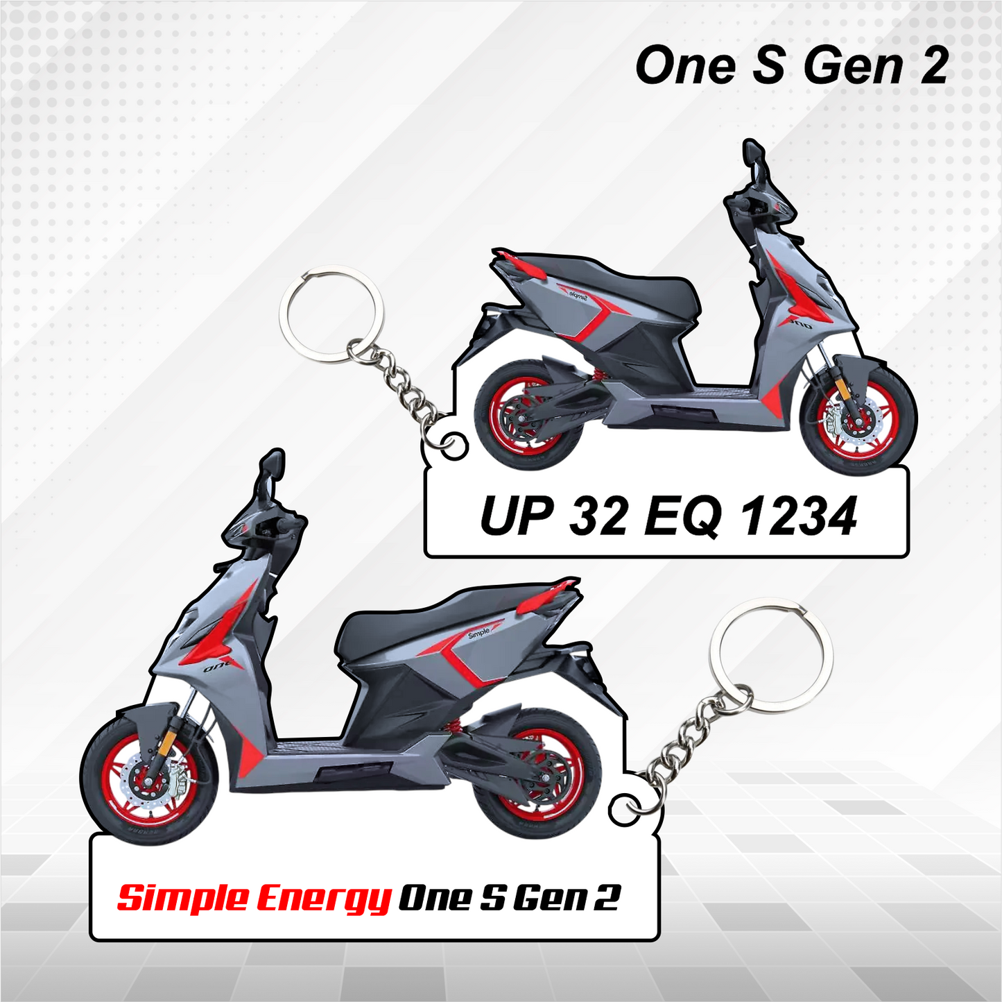 Simple Energy Scooters - All Models - Personalized Simple Energy Printed Keychain