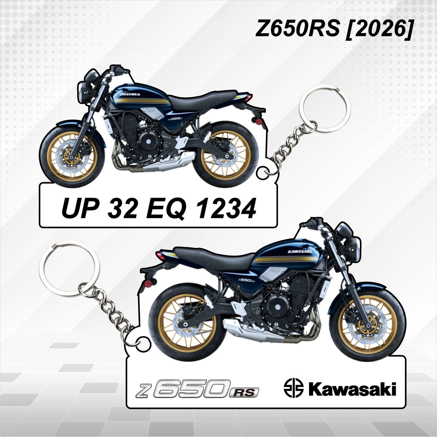Z650RS - Personalized Kawasaki Keychain - Wood, Acrylic, Metal Printed