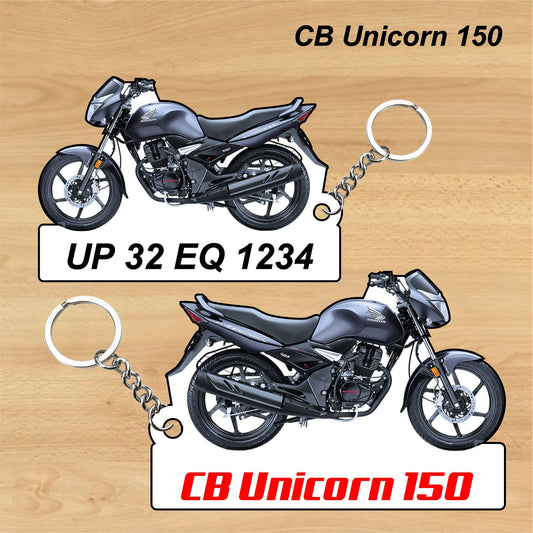 CB Unicorn 150 - Personalized Honda Keychain - Wood, Acrylic, Metal Printed