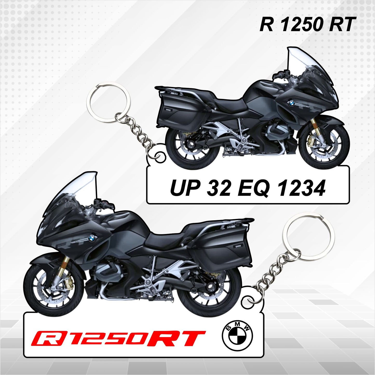 R 1250 RT - Personalized BMW Keychain - Wood, Acrylic, Metal Printed, Lanyard