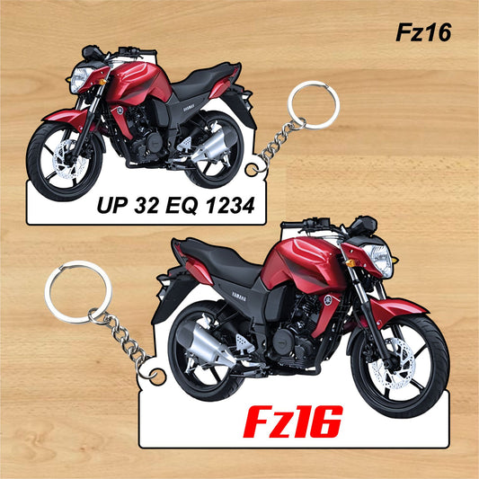 FZ16 - Personalized Honda Keychain - Wood, Acrylic, Metal Printed
