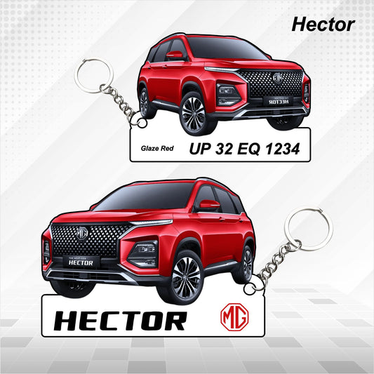 Hector [2023-2025] - Personalized MG Car Keychain - Wood, Acrylic, Metal Printed