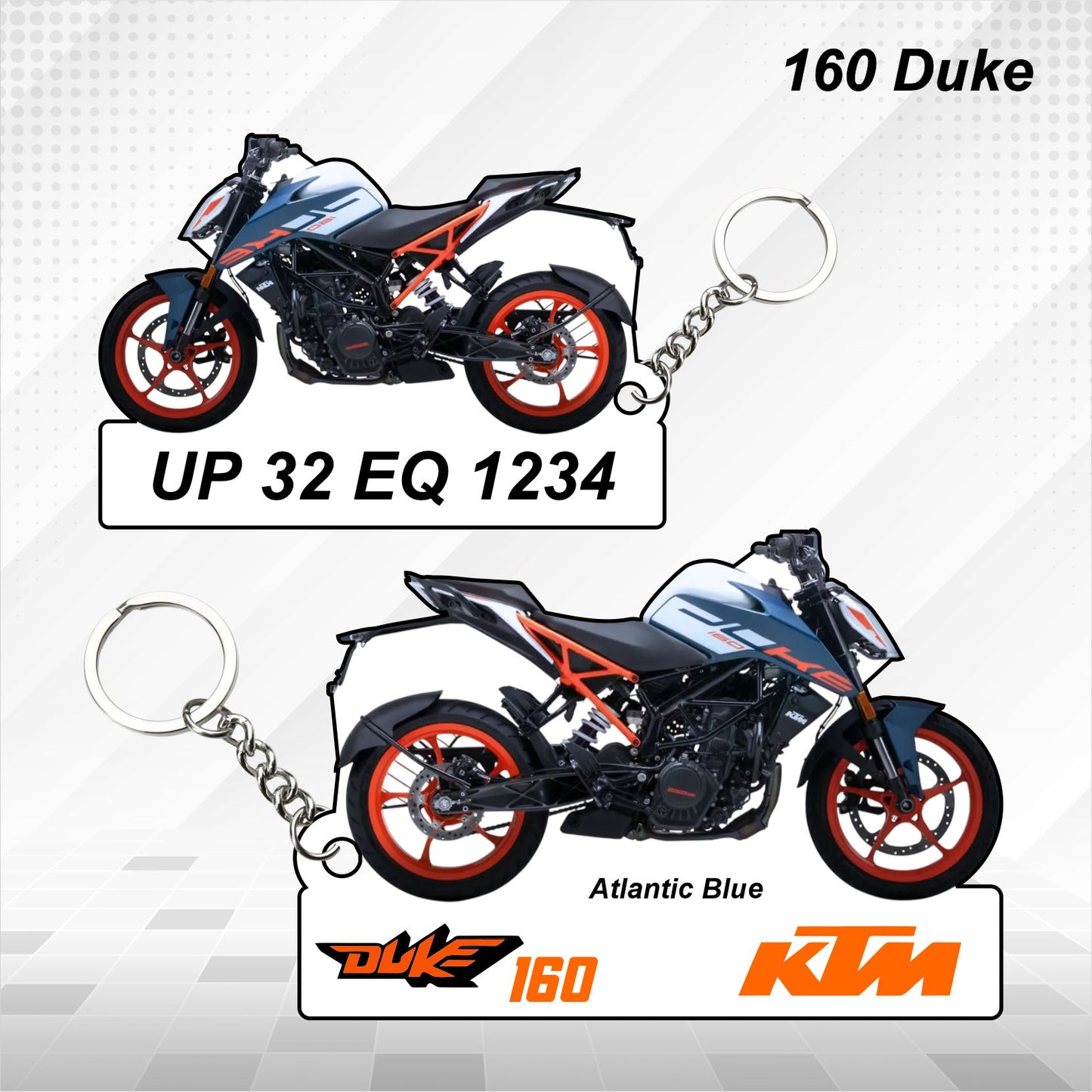 160 Duke - Personalized KTM Keychain - Wood, Acrylic, Metal Printed