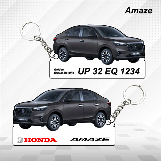 Amaze  (New) - Personalized Honda Car Keychain - Wood, Acrylic, Metal Printed