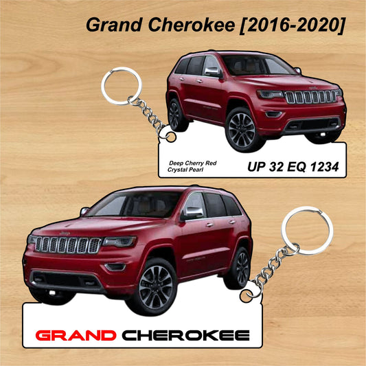 Grand Cherokee [2016-2020] - Personalized Jeep Car Keychain - Wood, Acrylic, Metal Printed