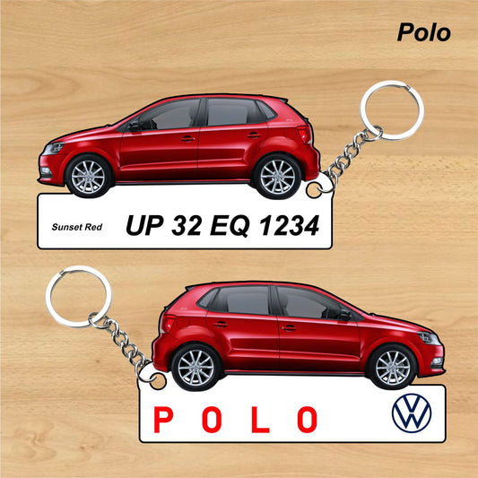 Polo - Personalized Volkswagen Car Keychain - Wood, Acrylic, Metal Printed