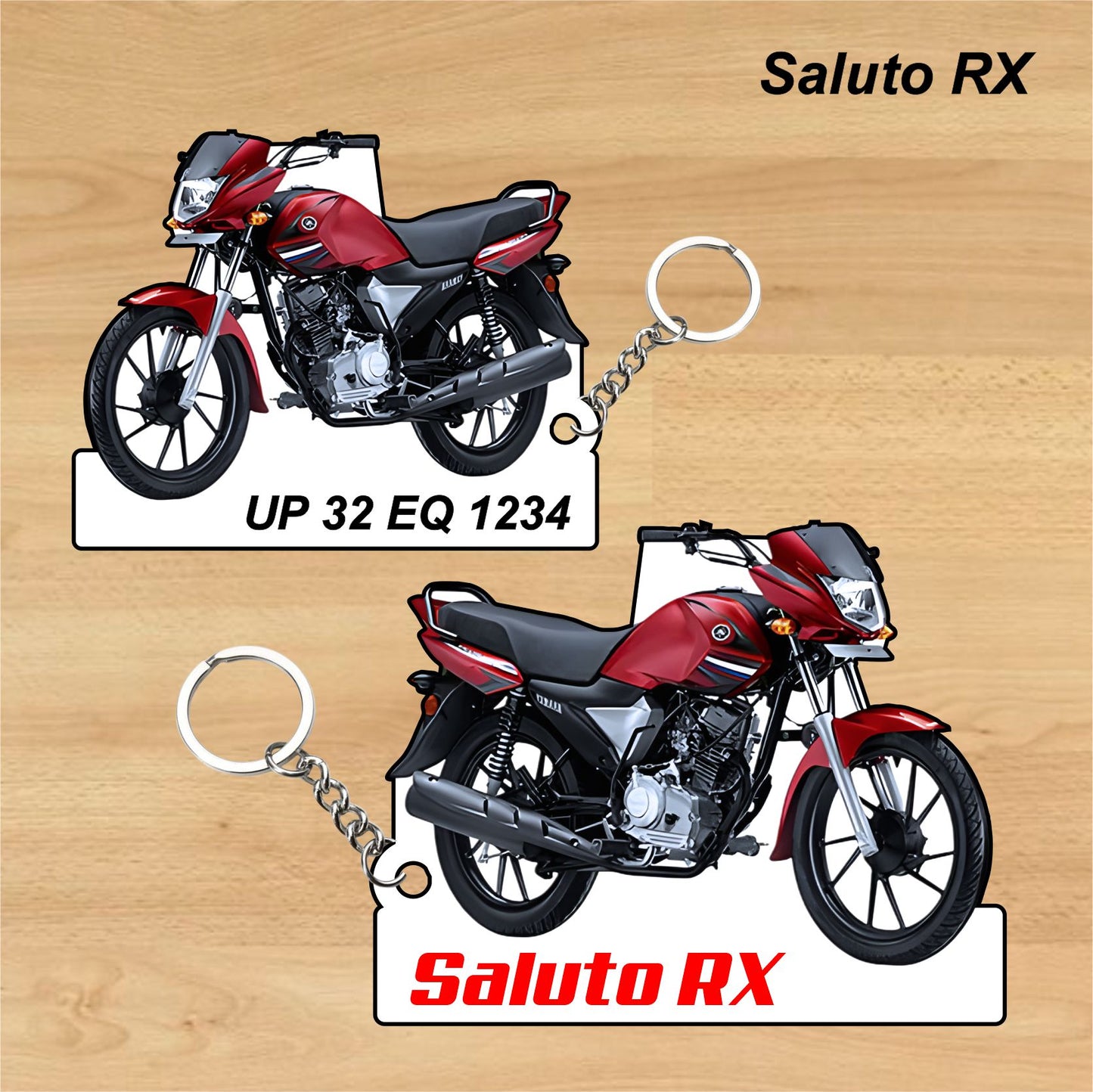 Saluto RX - Personalized Yamaha Keychain - Wood, Acrylic, Metal Printed
