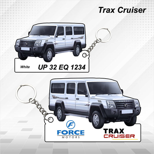 Trax Cruiser - Personalized Force Motors Car Keychain - Wood, Acrylic, Metal Printed