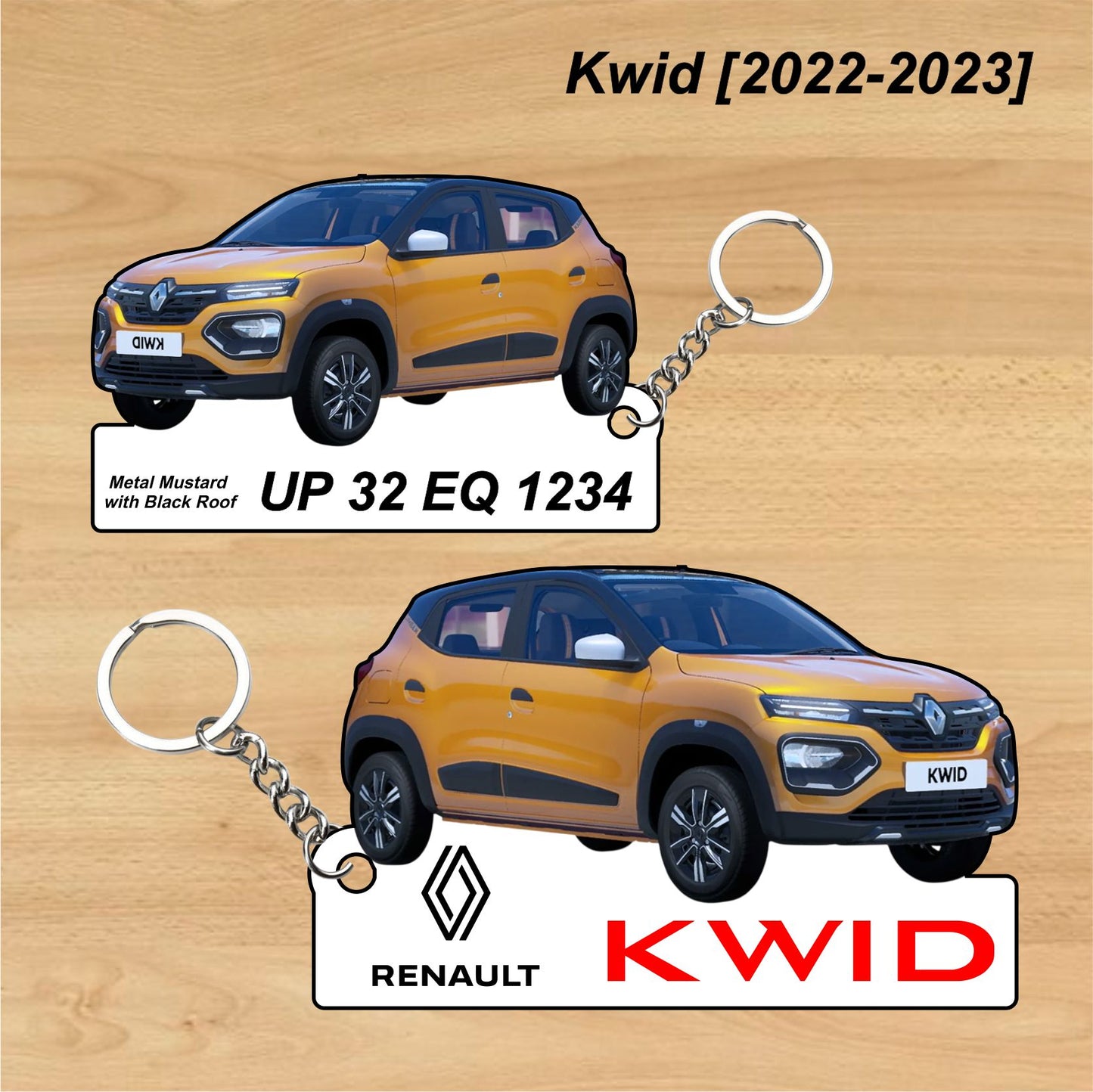 Kwid [2022-2023] - Personalized Renault Car Keychain - Wood, Acrylic, Metal Printed