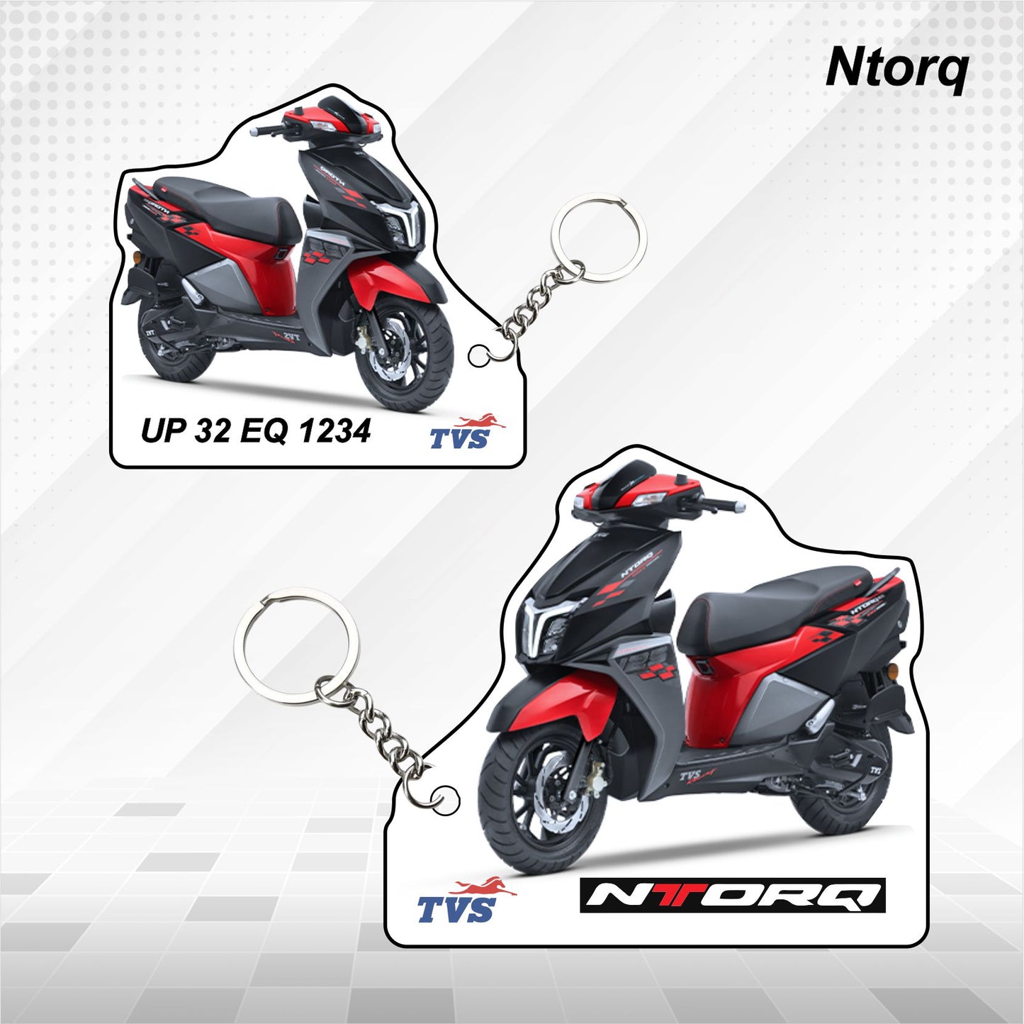 TVS Ntorq 125 - Personalized TVS Keychain - Wood, Acrylic, Metal Printed