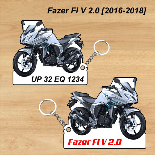 Fazer FI V 2.0 [2016-2018] - Personalized Honda Keychain - Wood, Acrylic, Metal Printed